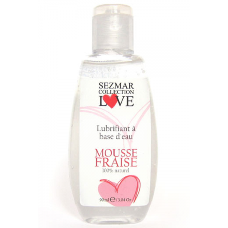 Lubrifiant à base d'eau 100% naturel Mousse fraise 90 ml - SEZ082