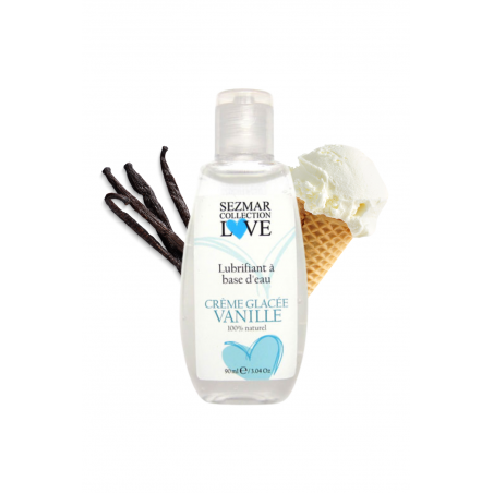 Lubrifiant à base d'eau 100% naturel Crème glacée vanille 90 ml - SEZ080