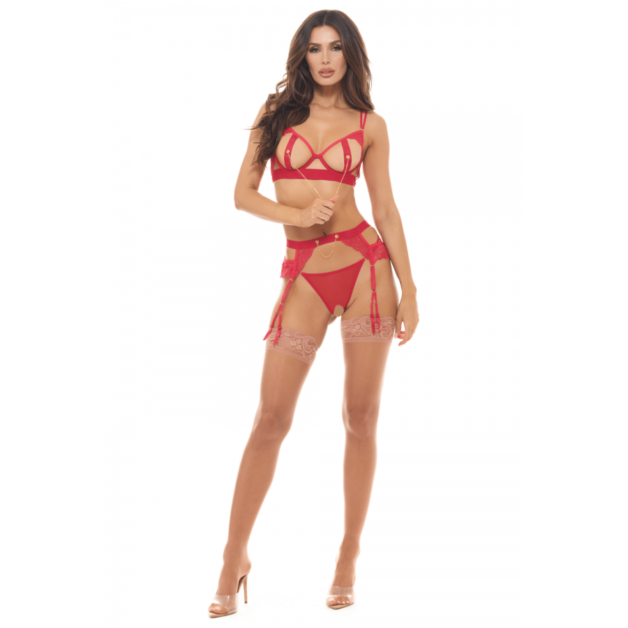 Ensemble 3 pièces rouge - REN53050-TRED