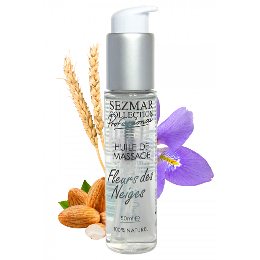 Huile de massage professionnelle Fleurs des Neiges 100% naturelle 50 ml - SEZ095 Huile de massage professionnelle Fleurs des Neiges 100% naturelle 50 ml - SEZ095