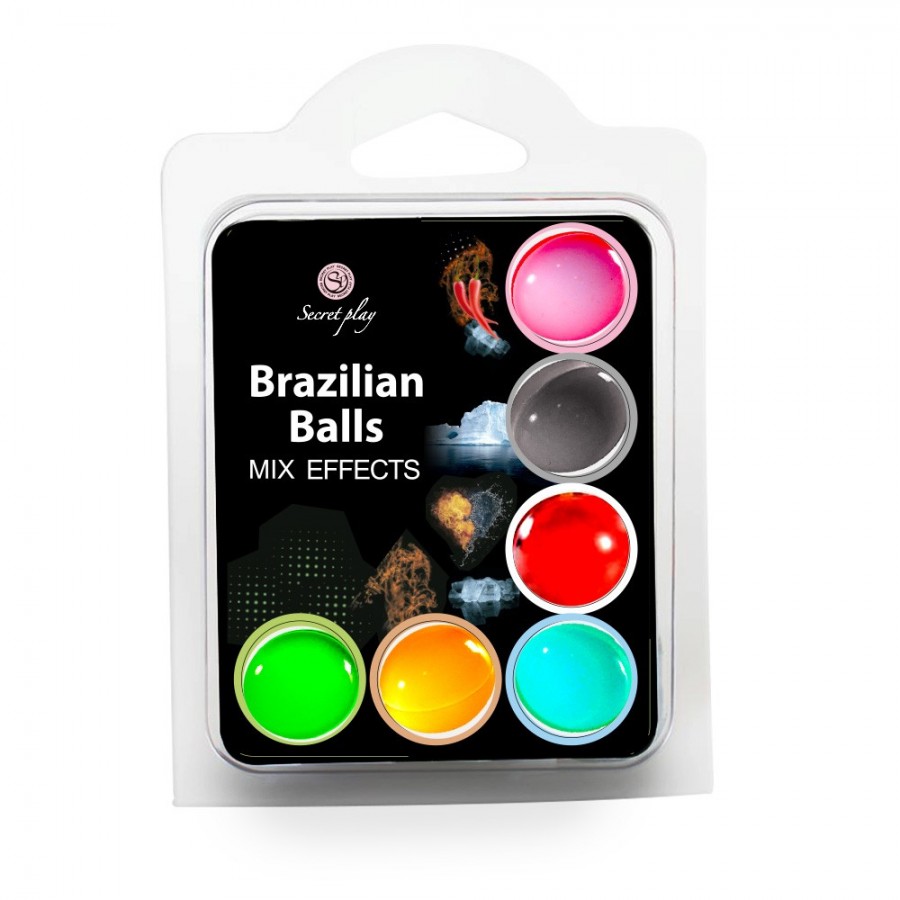 Boules de massage brésiliennes différents effets x6 - BZ3701 Boules de massage brésiliennes différents effets x6 - BZ3701
