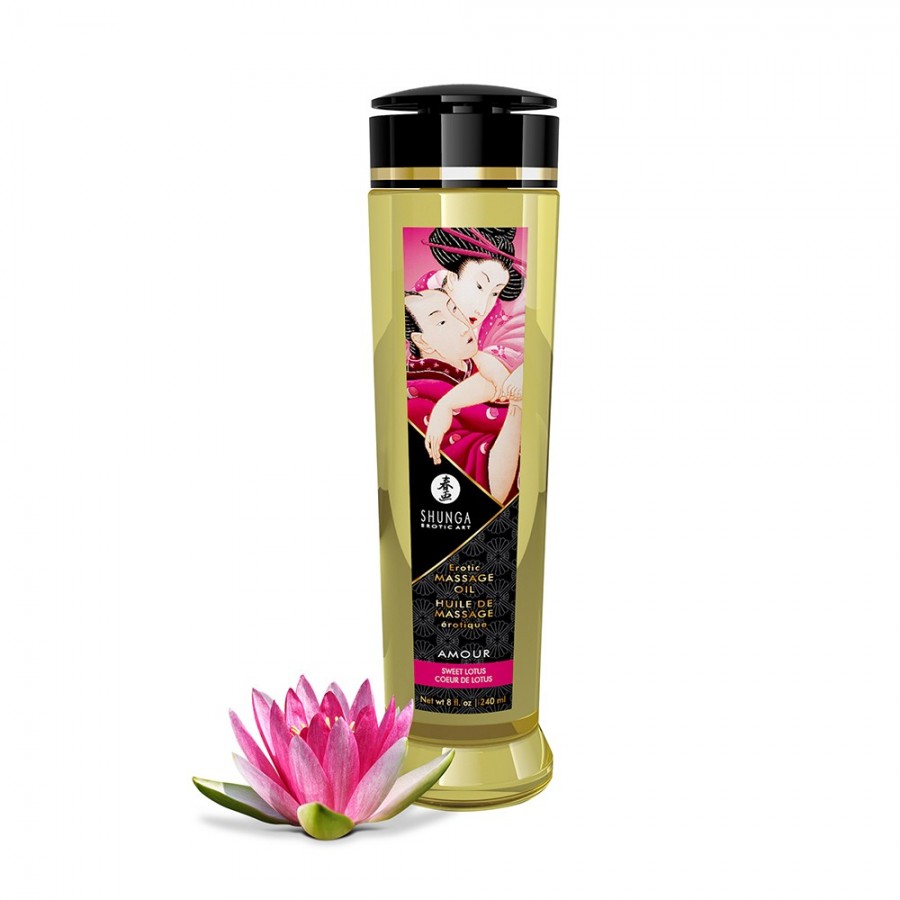 Huile de massage aphrodisiaque Coeur de Lotus 240ml - CC1223 Huile de massage aphrodisiaque Coeur de Lotus 240ml - CC1223