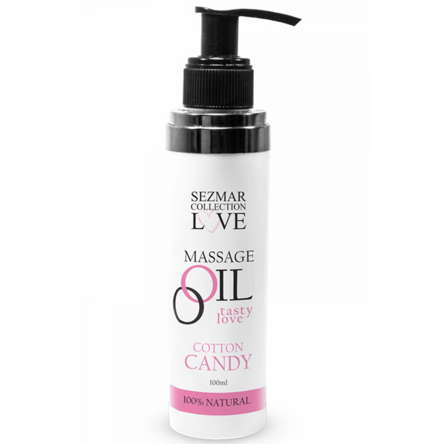 Huile de massage comestible Barbe à papa 100ml 100% naturelle  - SEZ053A