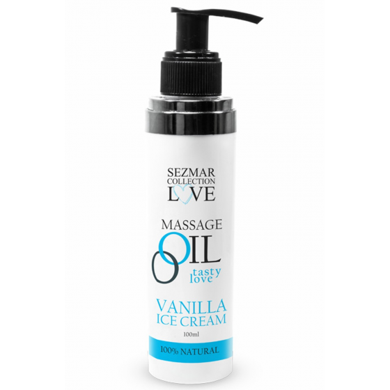 Huile de massage comestible Vanille glacée 100ml 100% naturelle - SEZ063A
