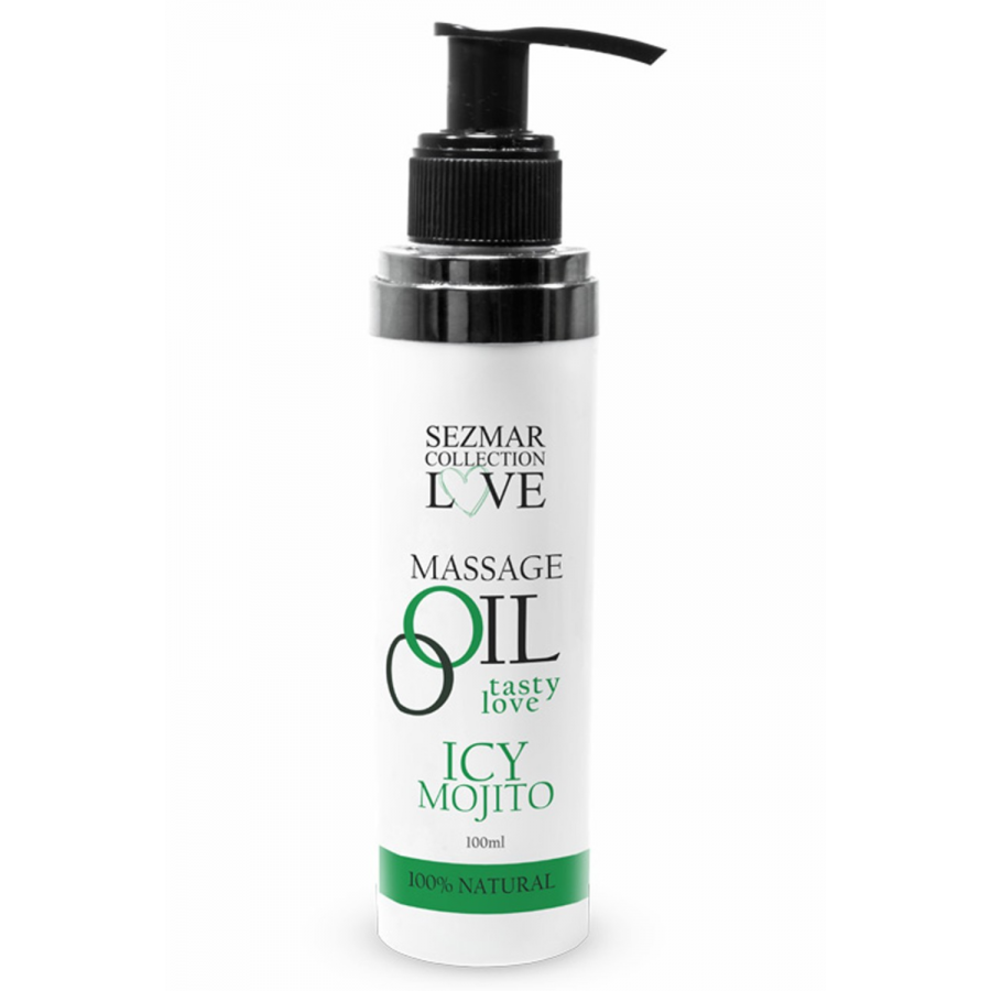 Huile de massage comestible mojito menthe 100ml 100% naturelle - SEZ005A