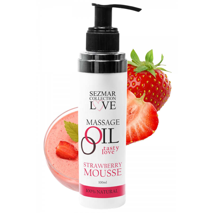 Huile de massage comestible mousse de fraise 100ml 100% naturelle - SEZ003A Huile de massage comestible mousse de fraise 100ml 100% naturelle - SEZ003A