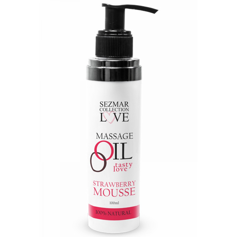 Huile de massage comestible mousse de fraise 100ml 100% naturelle - SEZ003A