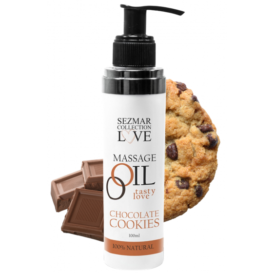 Huile de massage comestible cookie chocolat 100ml 100% naturelle - SEZ002A