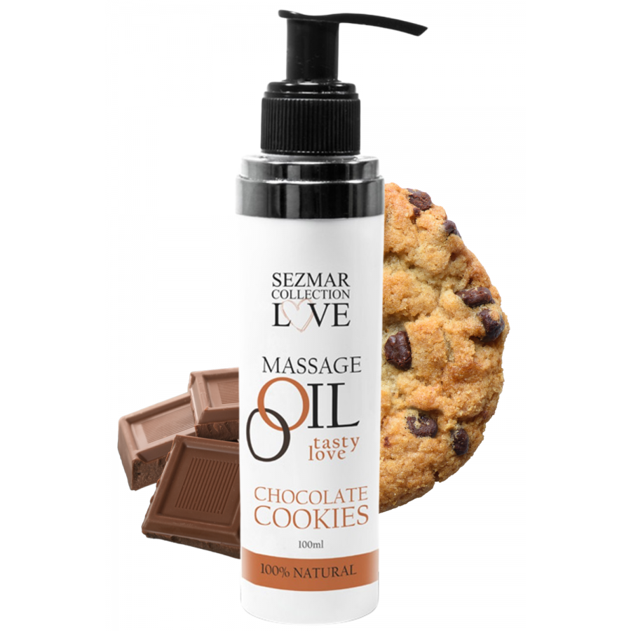 Huile de massage comestible cookie chocolat 100ml 100% naturelle - SEZ002A Huile de massage comestible cookie chocolat 100ml 100% naturelle - SEZ002A
