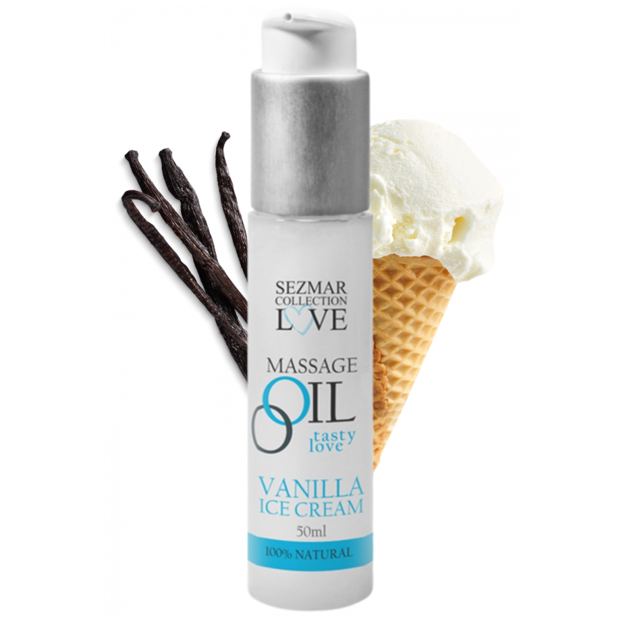 Huile de massage comestible Vanille glacée 50ml - SEZ063 Huile de massage comestible Vanille glacée 50ml - SEZ063