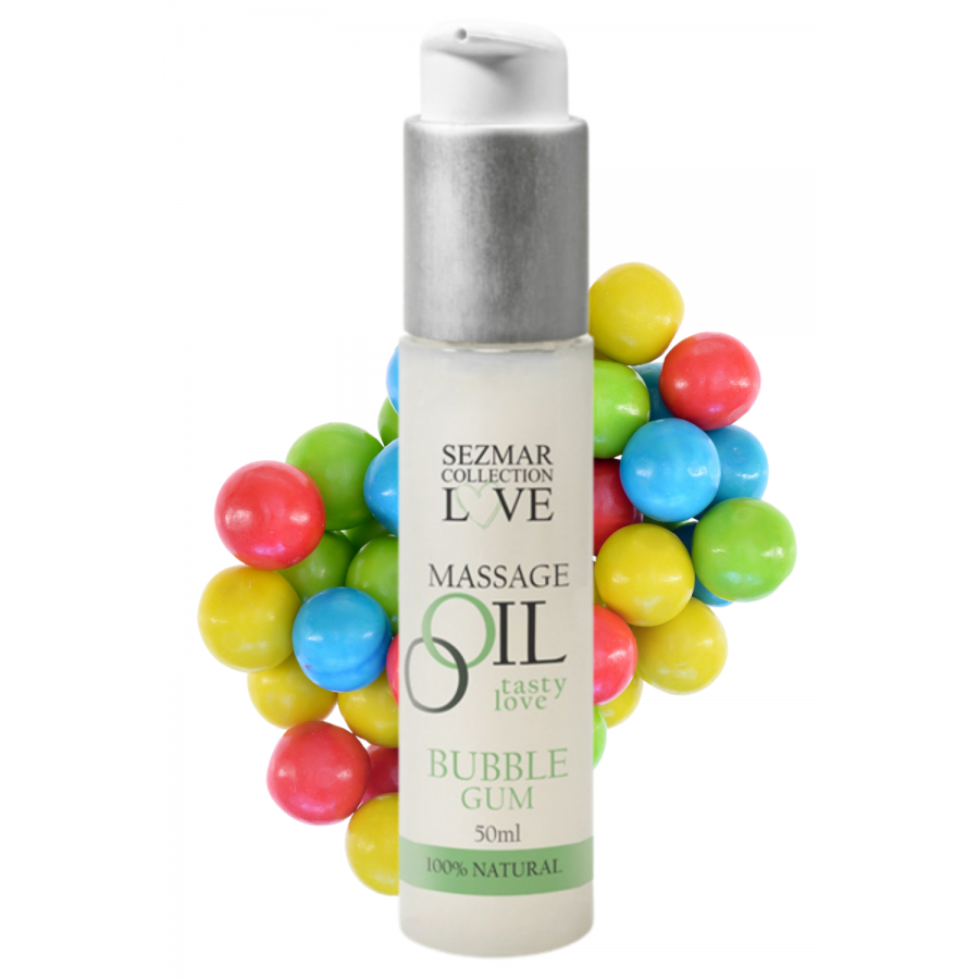 Huile de massage comestible bubble gum 50ml - SEZ051 Huile de massage comestible bubble gum 50ml - SEZ051