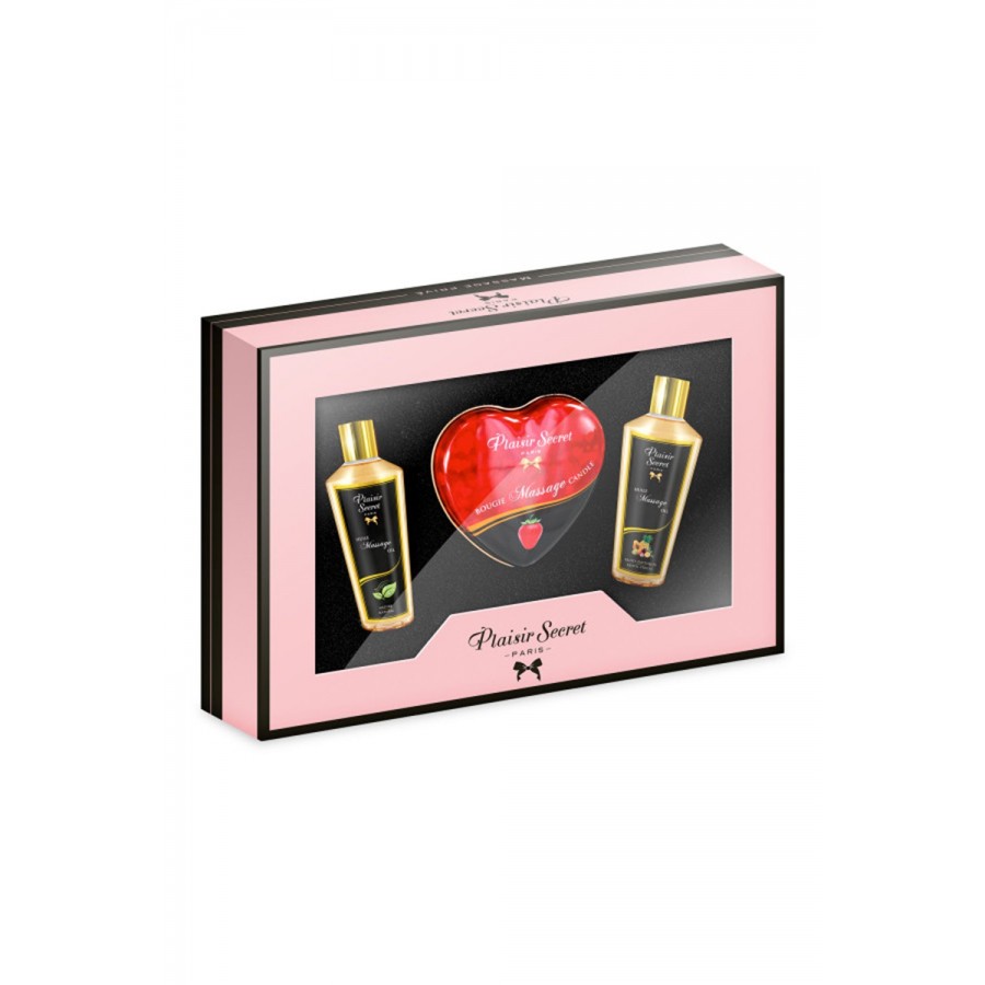 Coffret de massage contenant 2 huiles sèches et 1 bougie de massage - CC826077 Coffret de massage contenant 2 huiles sèches et 1 bougie de massage - CC826077