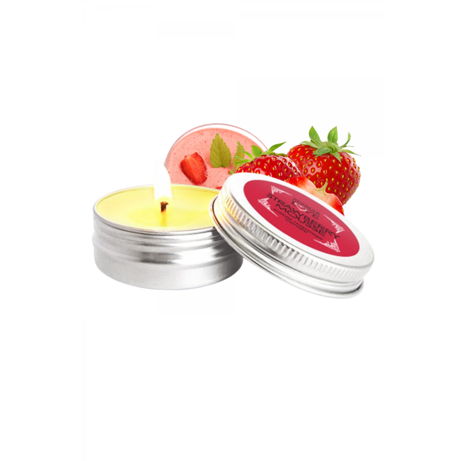 Mini Bougie de massage mousse de fraise 30ml 100% naturelle - SEZ072 Mini Bougie de massage mousse de fraise 30ml 100% naturelle - SEZ072