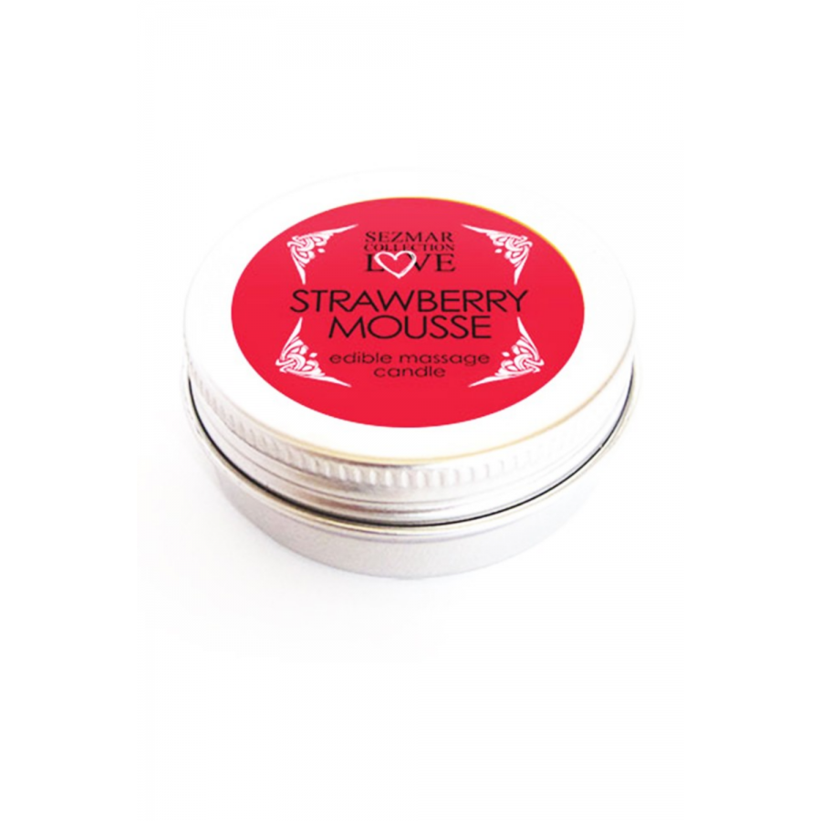 Mini Bougie de massage mousse de fraise 30ml 100% naturelle - SEZ072