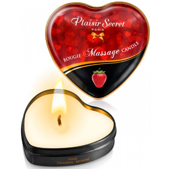 Mini bougie de massage fraise boîte coeur 35ml - CC826064