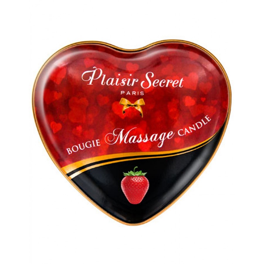 Mini bougie de massage fraise boîte coeur 35ml - CC826064