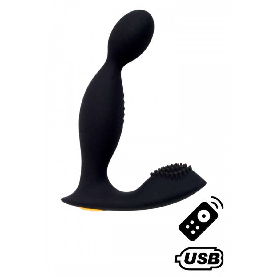 ELIOT, Stimulateur de prostate USB, avec télécommande, en silicone médical - BQ149BLK ELIOT, Stimulateur de prostate USB, avec télécommande, en silicone médical - BQ149BLK