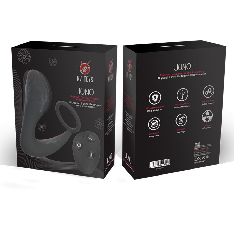 Stimulateur de prostate télécommandé avec micro décharge électrique et avec option commande vocale JUNO - WS-NV526