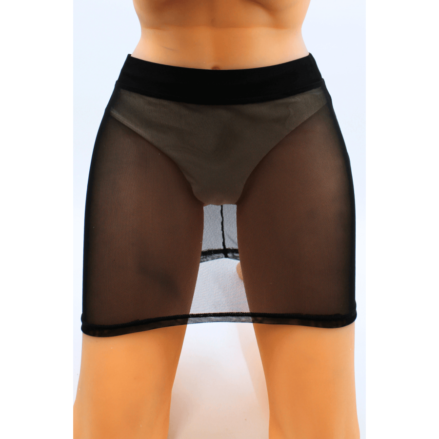 Jupe noire en résille transparente Maya - LSN1 Jupe noire en résille transparente Maya - LSN1