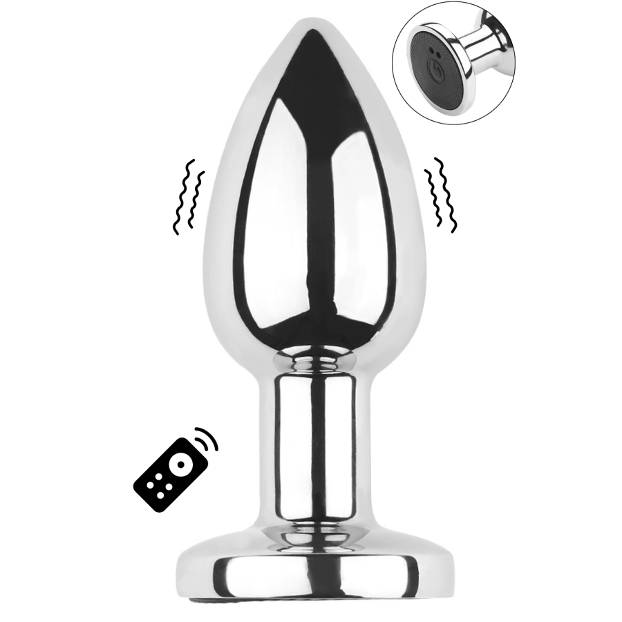Plug vibrant acier inoxydable anal taille S avec télécommande, USB - RY-207-S