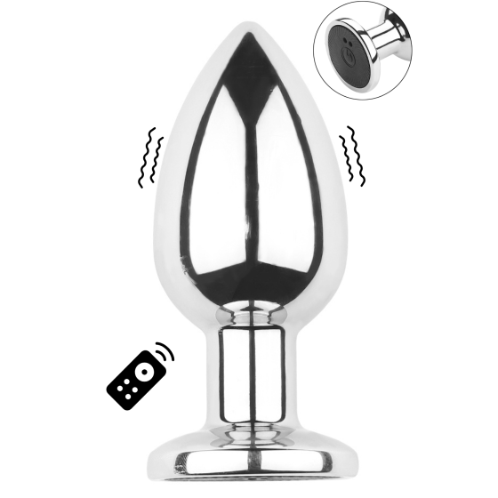Plug vibrant acier inoxydable anal taille M avec télécommande, USB - RY-207-M