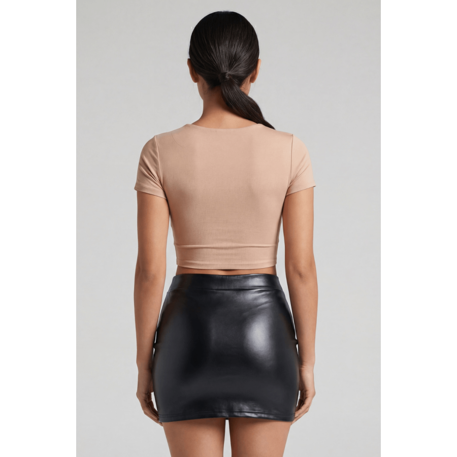 Jupe noire en simili cuir mat Sifia - LSL5-S