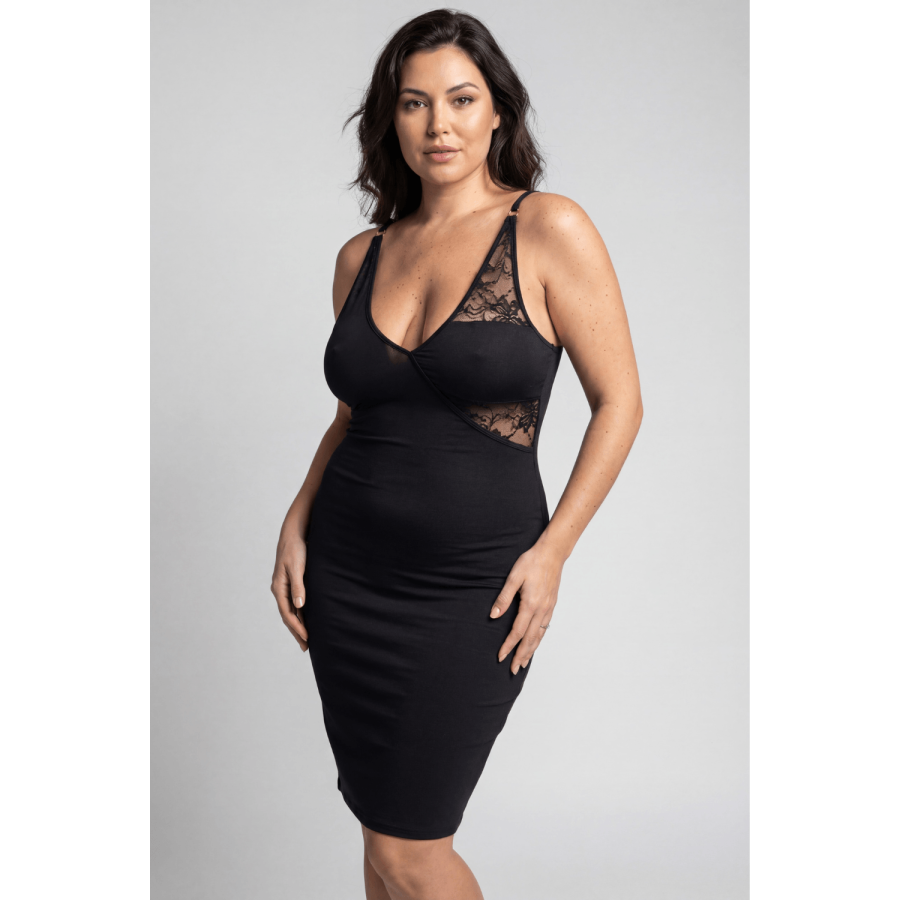 Robe courte à bretelles Victoria - LDC05BLK