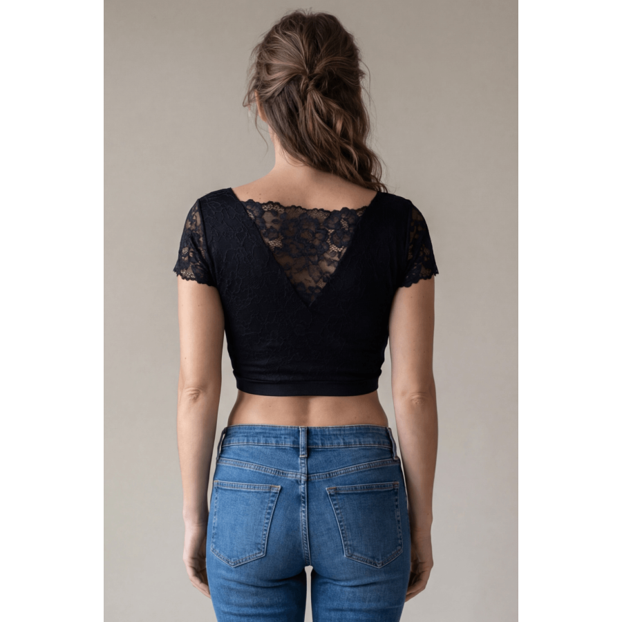 Top court noir bi matière réversible - LTK2-BLK