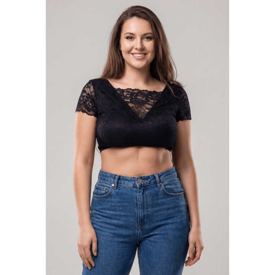 Top court noir bi matière réversible - LTK2-BLK