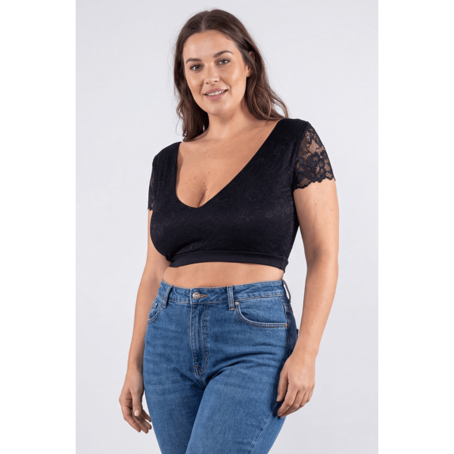 Top court noir bi matière réversible - LTK2-BLK