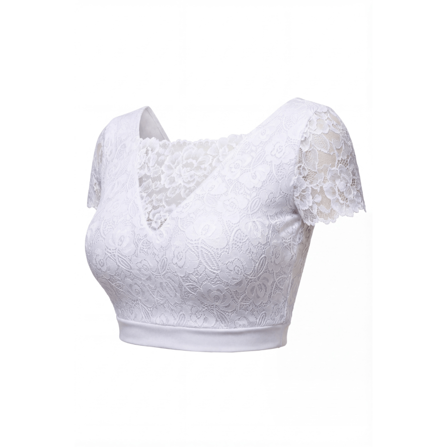 Top sexy court blanc bi matière réversible - LTK2-WHT
