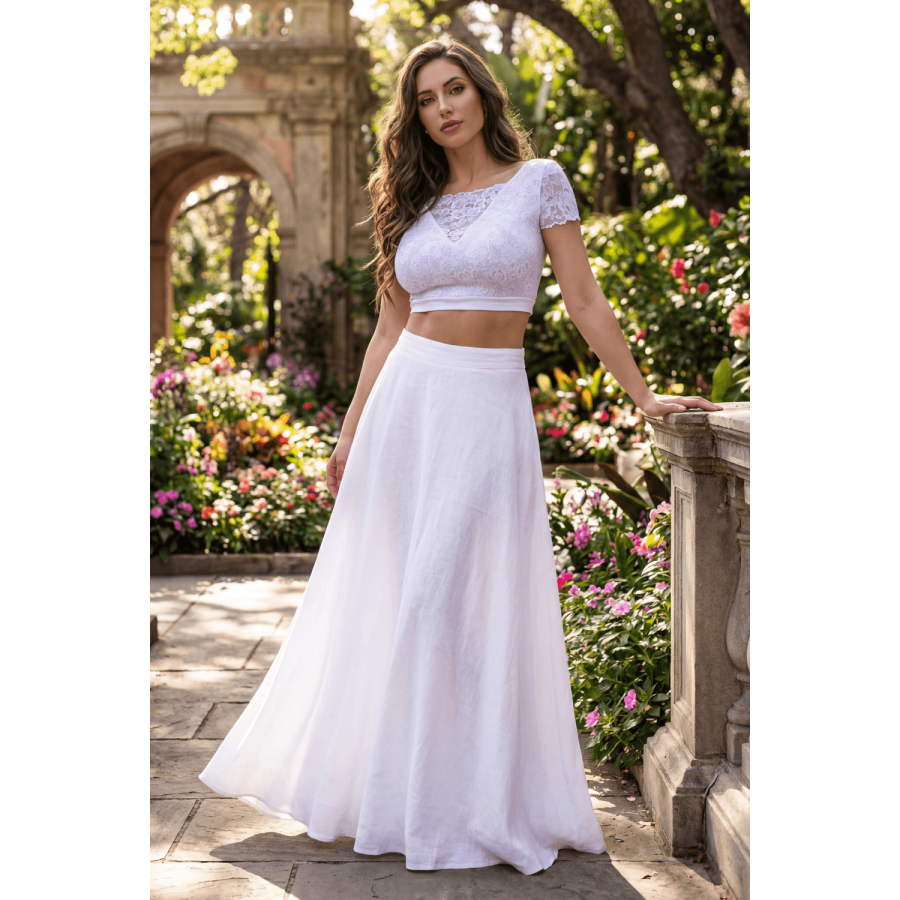 Top sexy court blanc bi matière réversible - LTK2-WHT