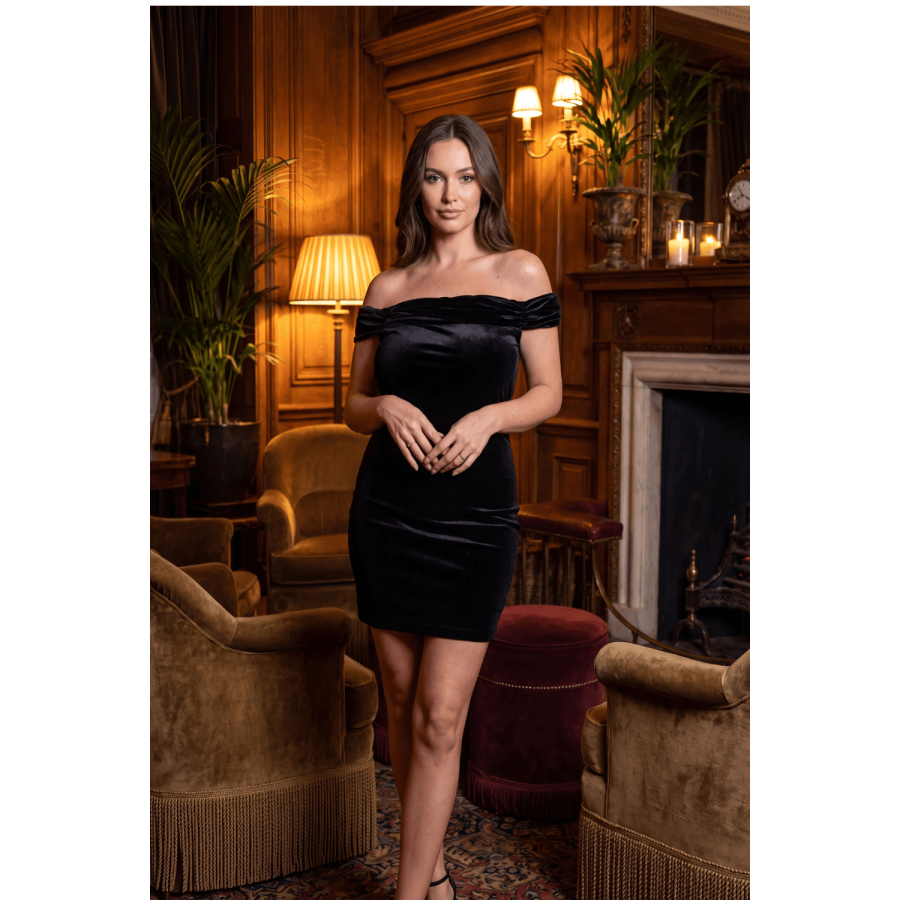 Robe velours noir Giulia - LDS2BLK