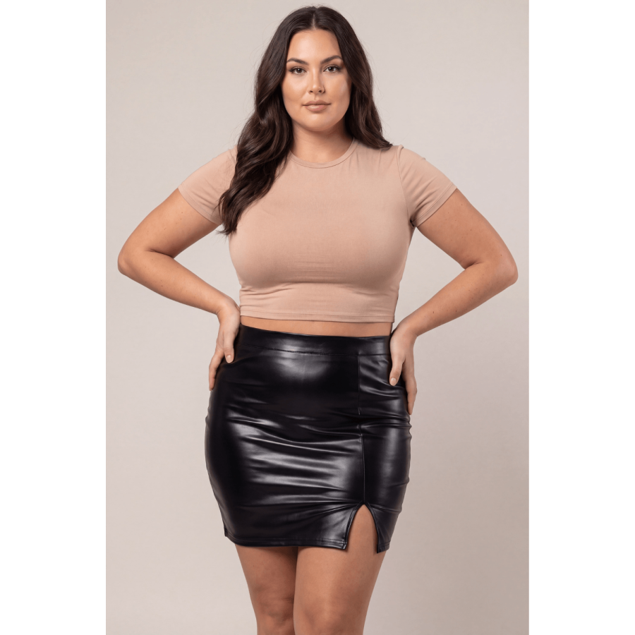 Jupe sexy longue noire wetlook Inaya - LSL4-LBLK
