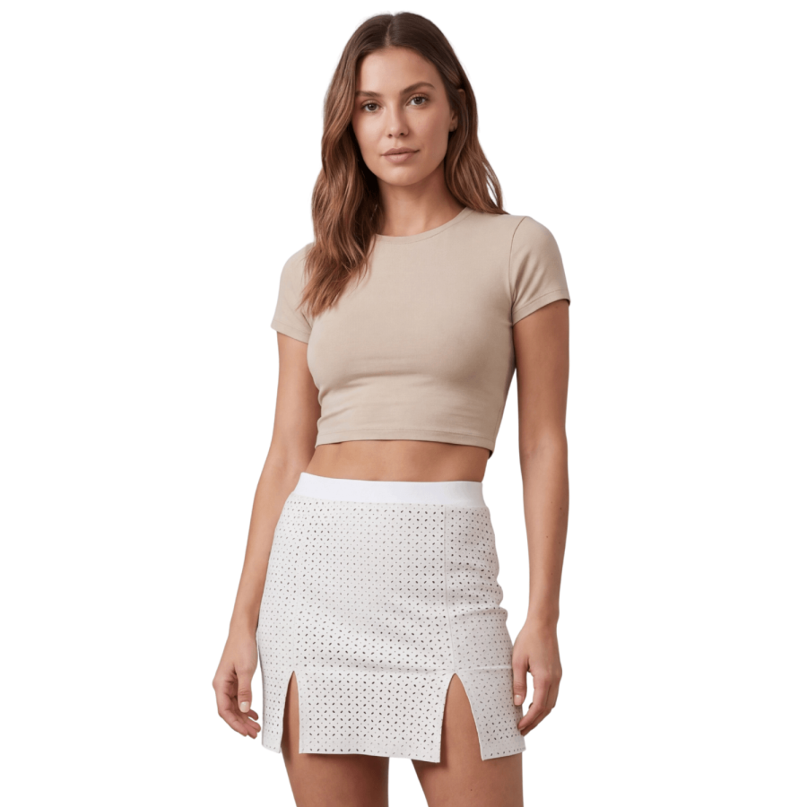 Jupe courte blanche Cassandra - LSL3-SWHT