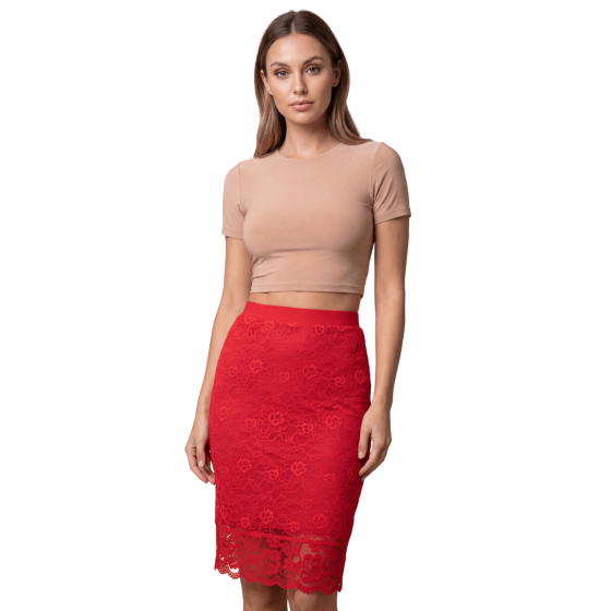 Jupe longue rouge Catalina - LSK2-LRED