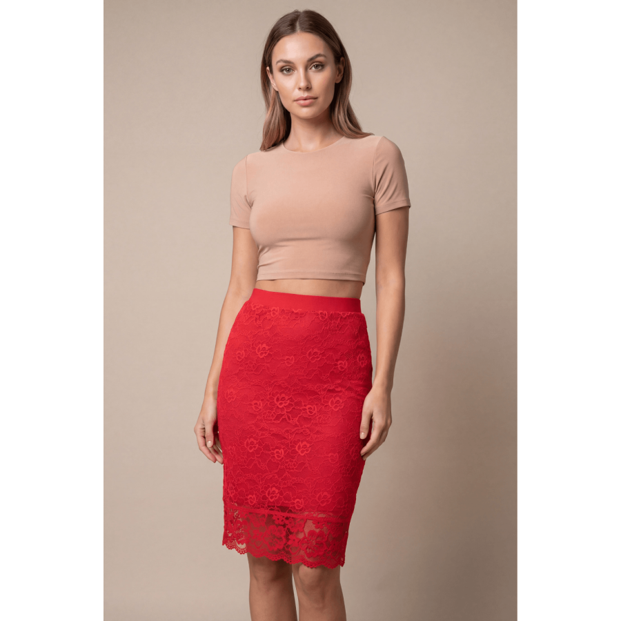 Jupe longue rouge Catalina - LSK2-LRED
