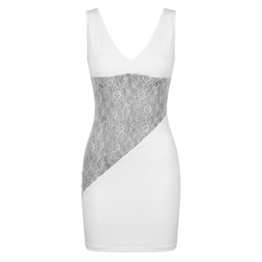Robe blanche large décollectée Olivia - LDR4WHT