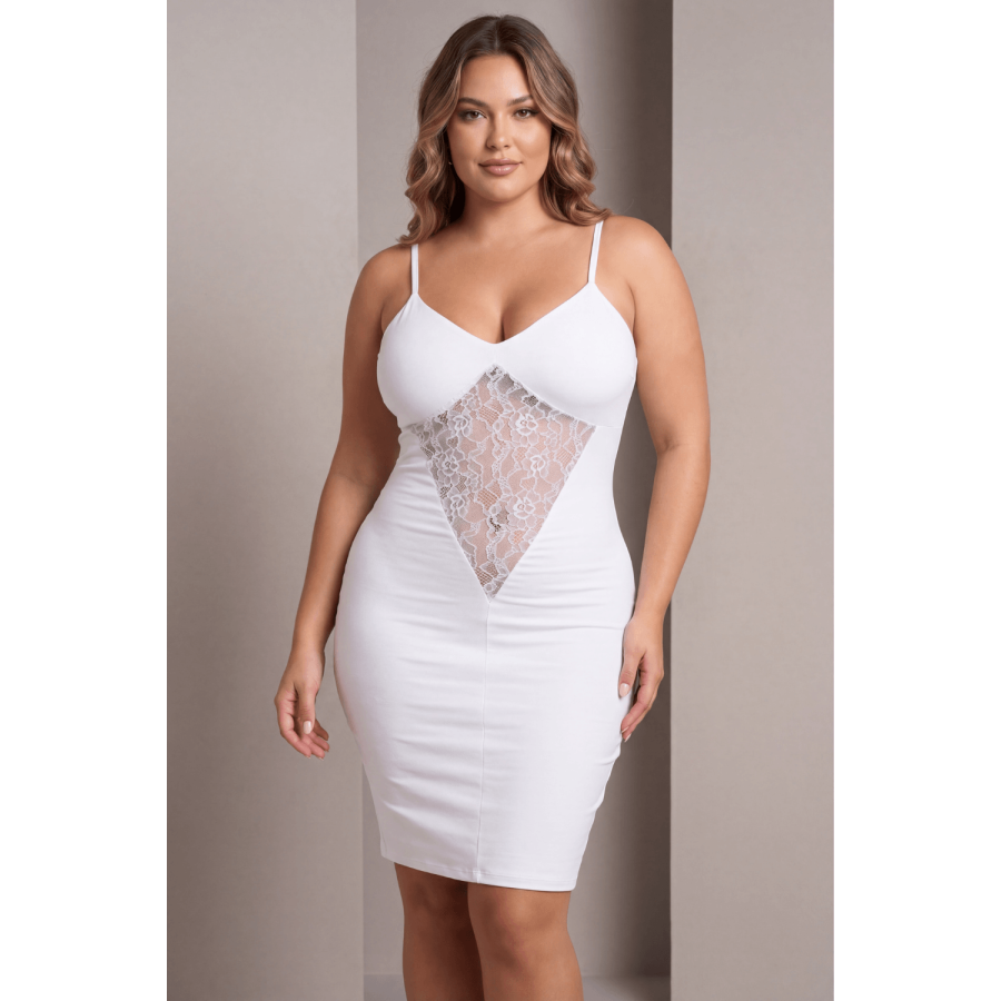 Robe décollectée blanche Emilia - LDR11WHT