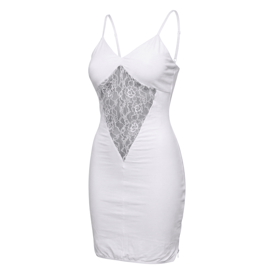 Robe décollectée blanche Emilia - LDR11WHT