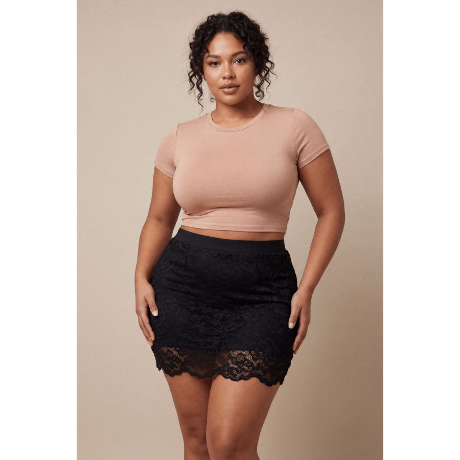 Jupe courte noire Camélia - LSK2-SBLK