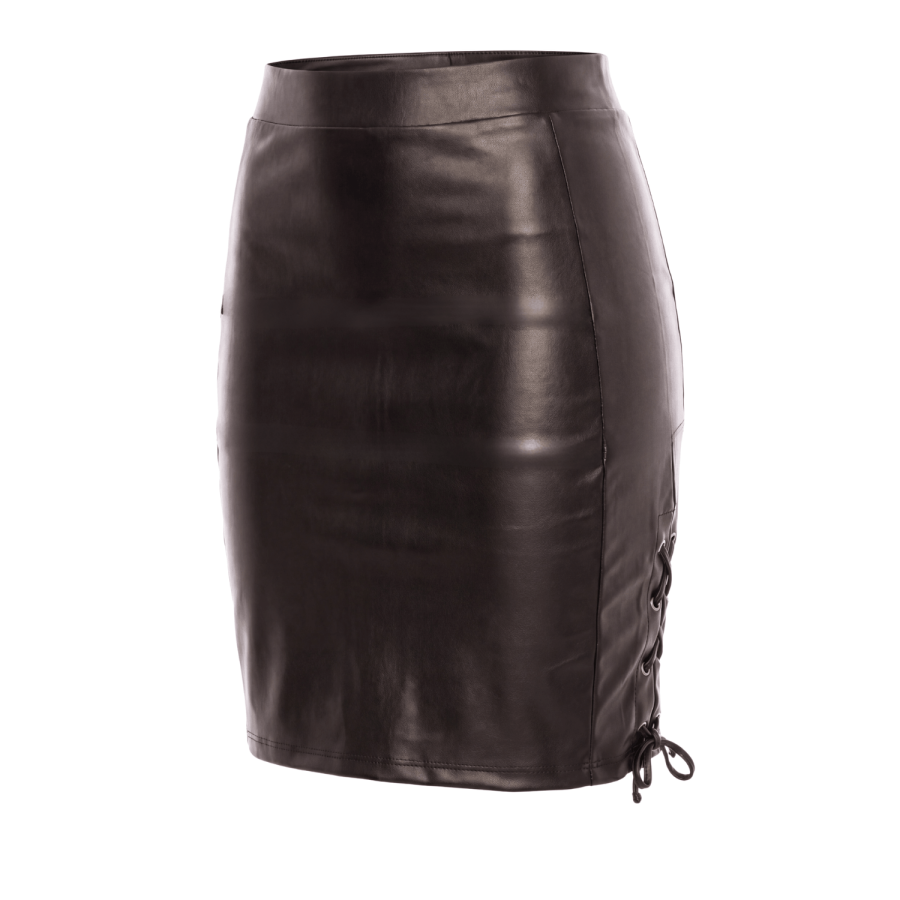 Jupe longue simili cuir noir Paloma - LSL1-LBLK