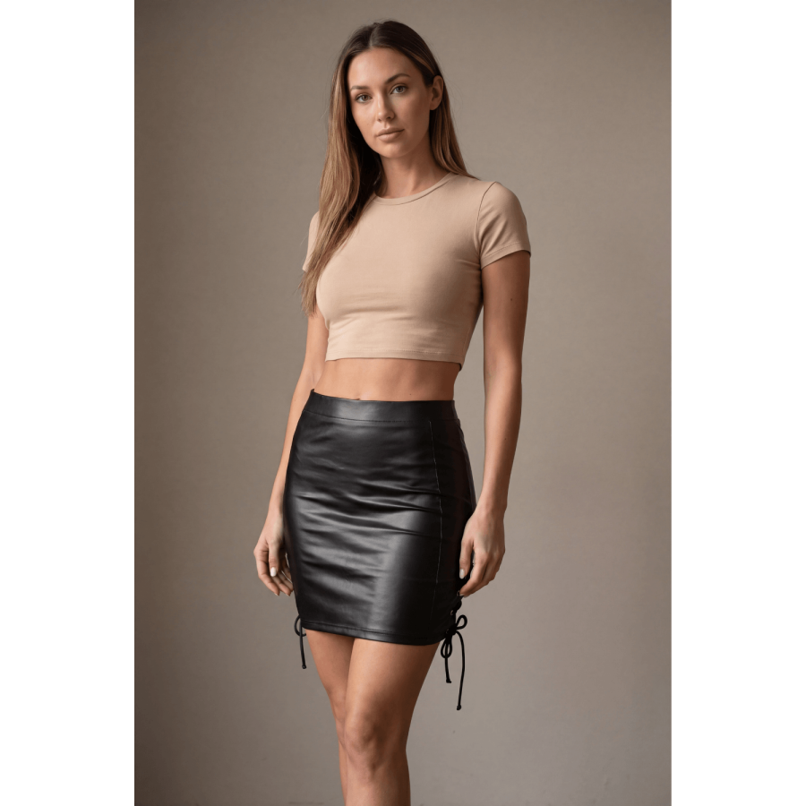 Jupe longue simili cuir noir Paloma - LSL1-LBLK