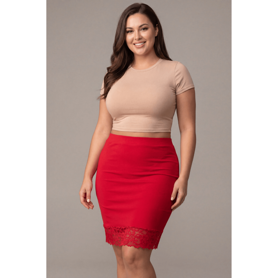 Jupe longue rouge Maria - LSK1-LRED