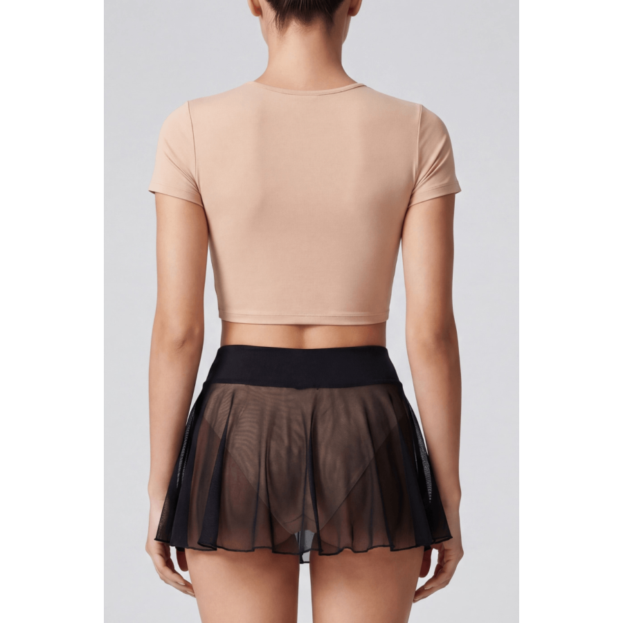 Mini jupe noire en résille transparente Stella - LSN3