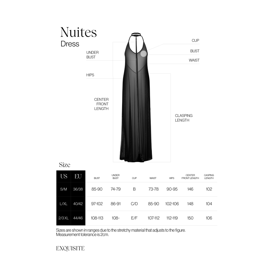 Nuites robe longue - Noire