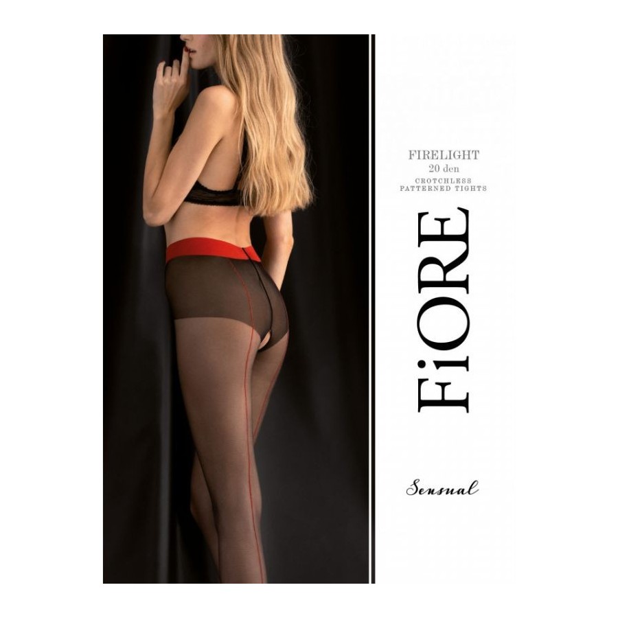 Firelight Collants 20 DEN - Noir et rouge