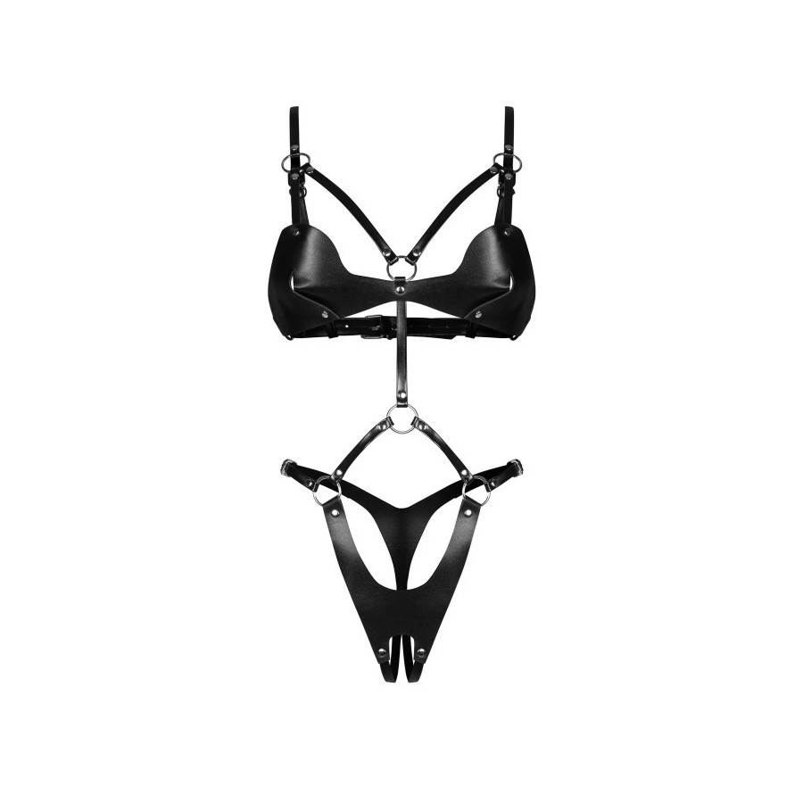 Dame controle body ouvert - Noir