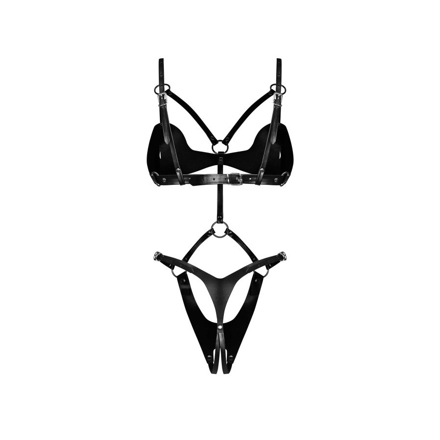 Dame controle body ouvert - Noir