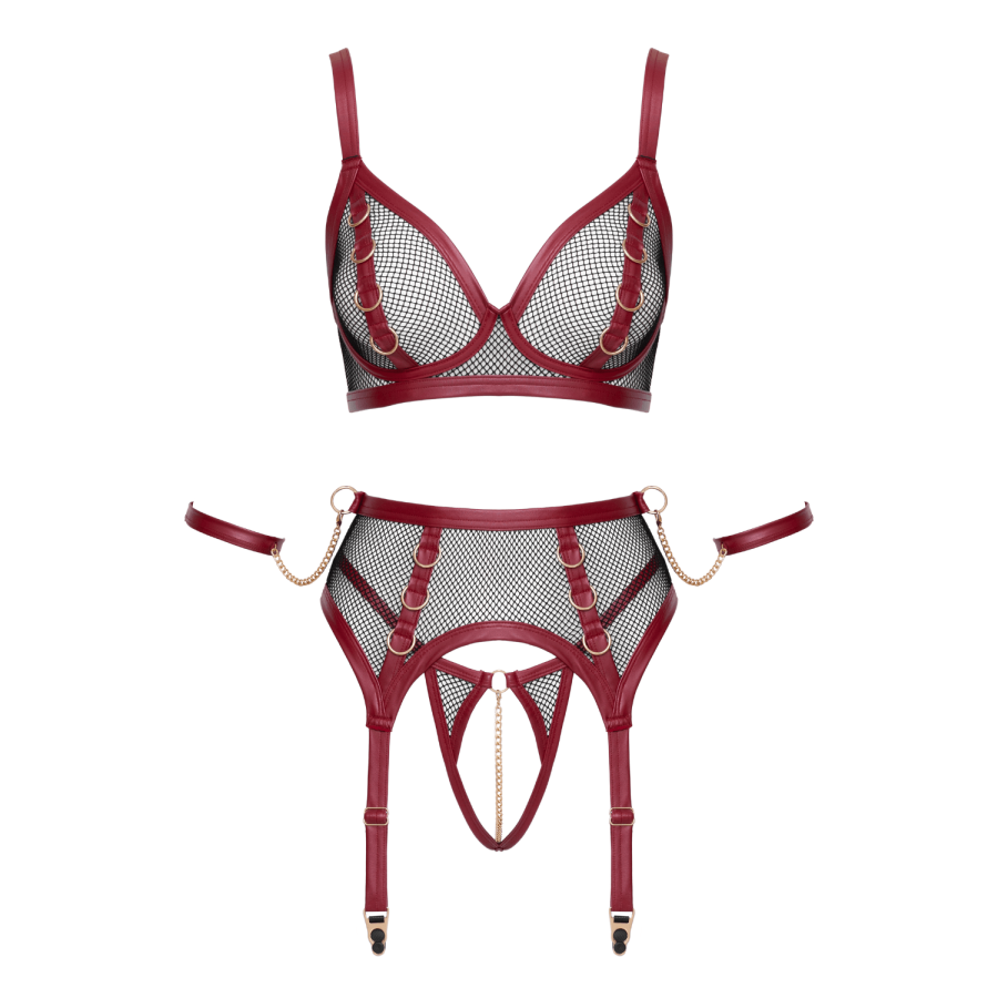 Ensemble Jarretelles 3 Pièces Look Bondage - Cottelli